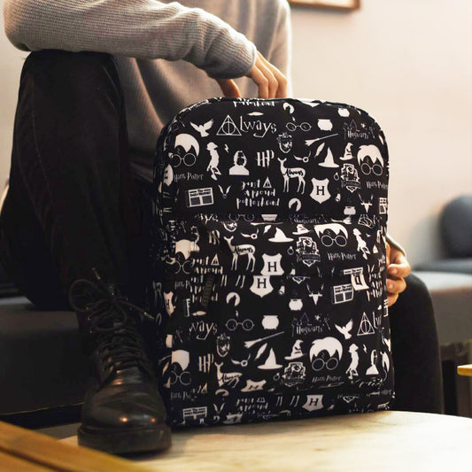 black harry potter printed backpack