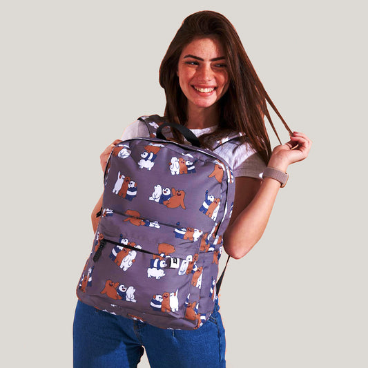 three bears panda printed backpack